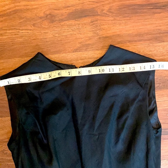 Vintage black raw silk dress Size 8 Size Medium Cocktail retro evening - Picture 6 of 10